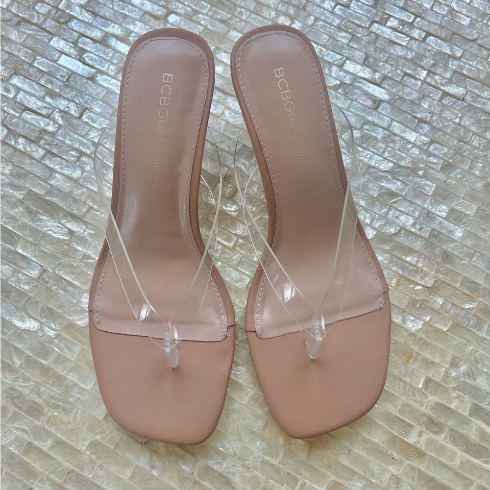 BCBG Generation clear Kitten Heel Flip Flop